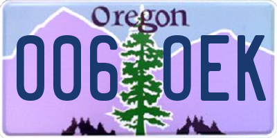 OR license plate 006OEK