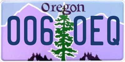 OR license plate 006OEQ