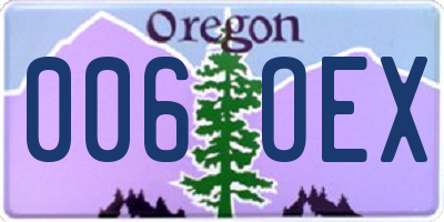 OR license plate 006OEX