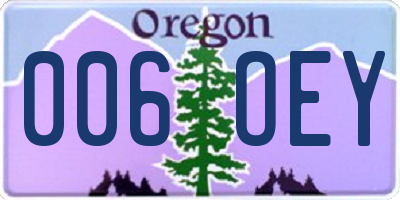 OR license plate 006OEY