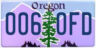 OR license plate 006OFD