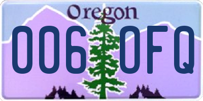 OR license plate 006OFQ