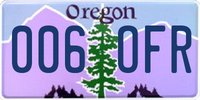 OR license plate 006OFR