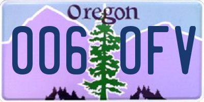 OR license plate 006OFV