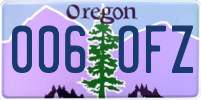 OR license plate 006OFZ