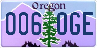 OR license plate 006OGE