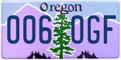 OR license plate 006OGF