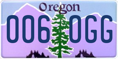 OR license plate 006OGG