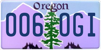OR license plate 006OGI