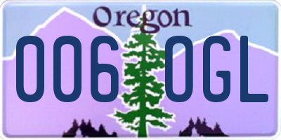 OR license plate 006OGL