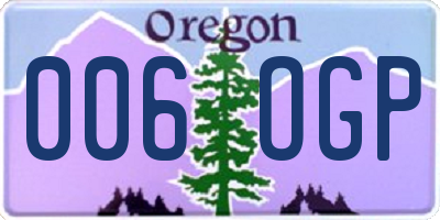 OR license plate 006OGP