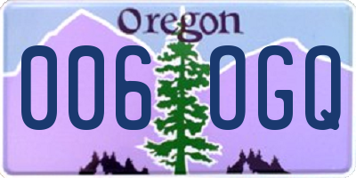 OR license plate 006OGQ
