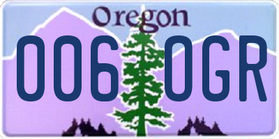 OR license plate 006OGR