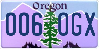 OR license plate 006OGX