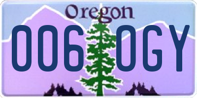 OR license plate 006OGY