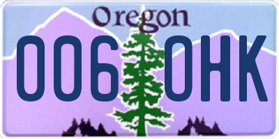 OR license plate 006OHK