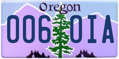 OR license plate 006OIA
