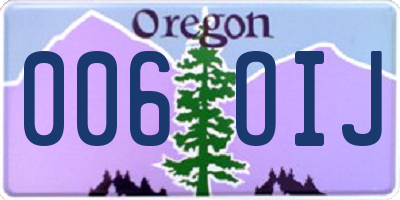 OR license plate 006OIJ