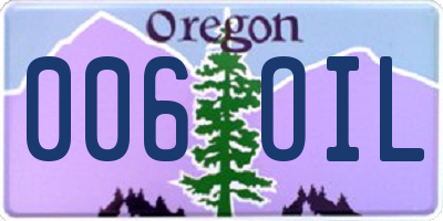 OR license plate 006OIL