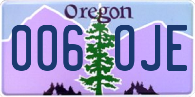 OR license plate 006OJE