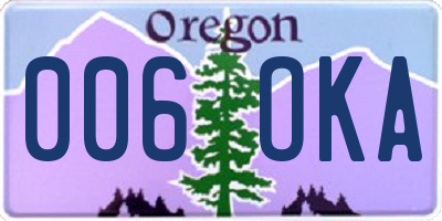 OR license plate 006OKA