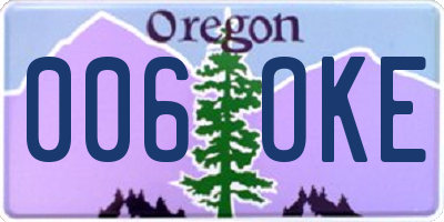 OR license plate 006OKE