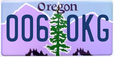 OR license plate 006OKG