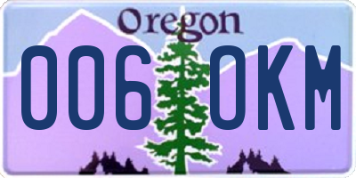 OR license plate 006OKM