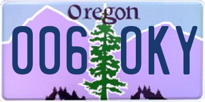 OR license plate 006OKY