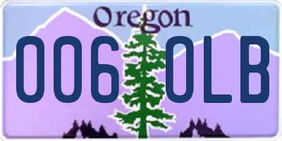 OR license plate 006OLB