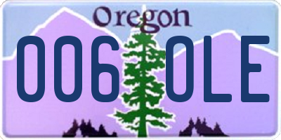 OR license plate 006OLE