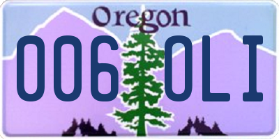 OR license plate 006OLI