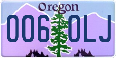 OR license plate 006OLJ
