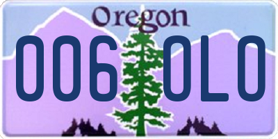 OR license plate 006OLO