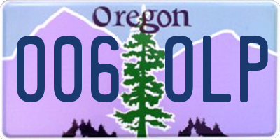 OR license plate 006OLP