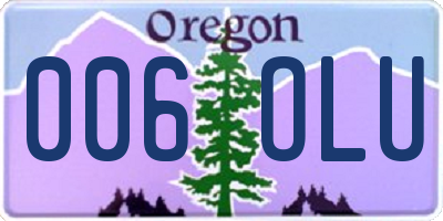 OR license plate 006OLU