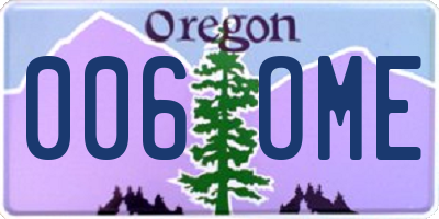 OR license plate 006OME