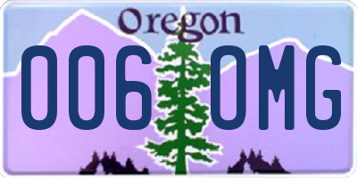OR license plate 006OMG