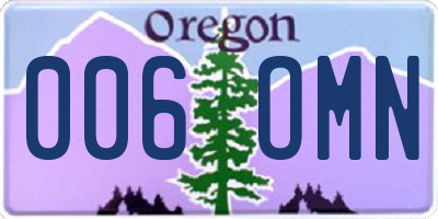 OR license plate 006OMN