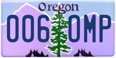 OR license plate 006OMP