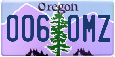 OR license plate 006OMZ
