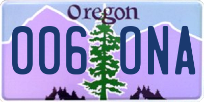 OR license plate 006ONA