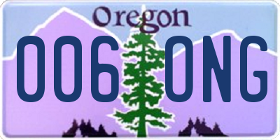 OR license plate 006ONG