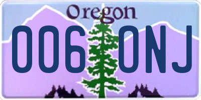OR license plate 006ONJ
