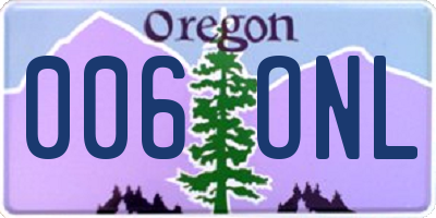 OR license plate 006ONL