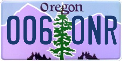 OR license plate 006ONR