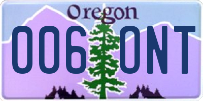 OR license plate 006ONT