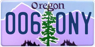 OR license plate 006ONY