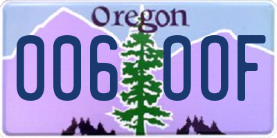 OR license plate 006OOF
