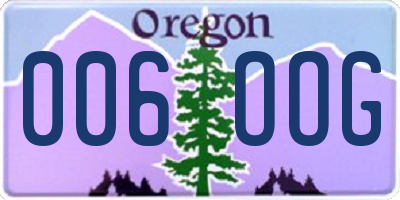 OR license plate 006OOG